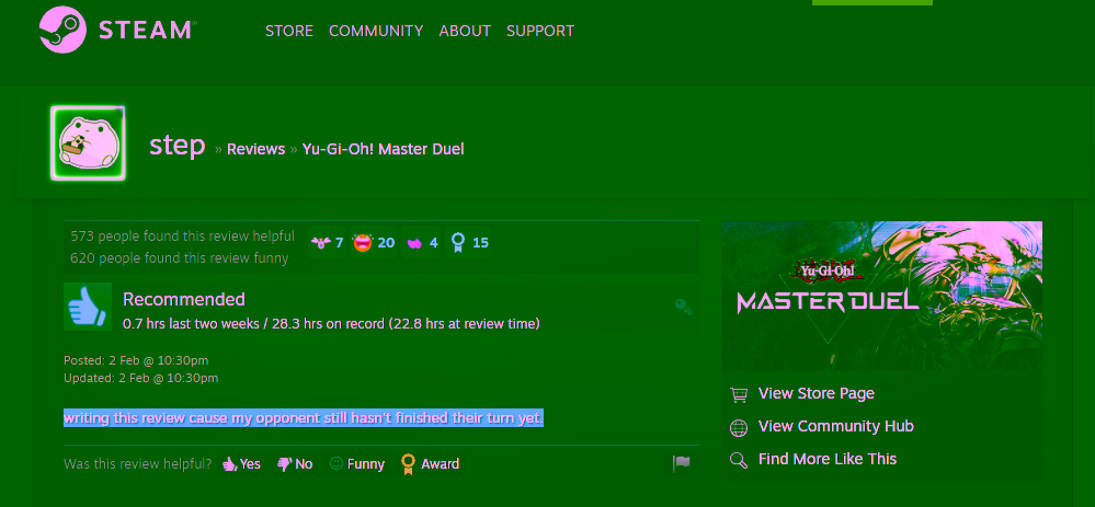 Sambil Menunggu Turn Lawan Selesai, Duelist Yu-Gi-Oh Master Duel Ini Sempat Bikin Review Singkat di Steam 2 Sambil Menunggu Turn Lawan Selesai Duelist Yu Gi Oh Master Duel Ini Sempat Bikin Review Singkat Di Steam 1
