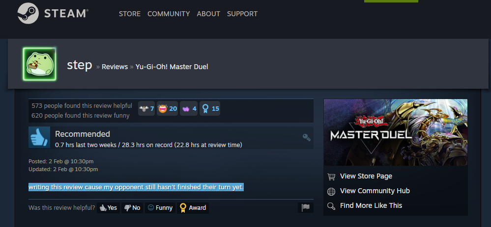 Sambil Menunggu Turn Lawan Selesai Duelist Yu Gi Oh Master Duel Ini Sempat Bikin Review Singkat Di Steam 1