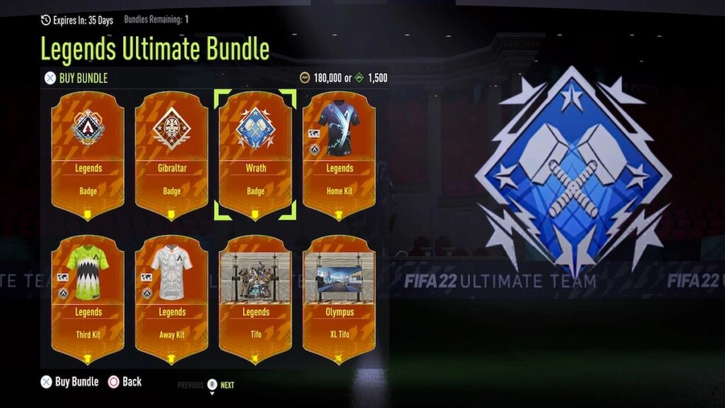 Cara dapatkan Bundle Apex Legends di FIFA 22