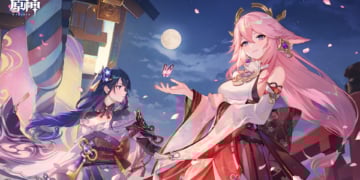 Wallpaper Yae Miko Raiden Shogun