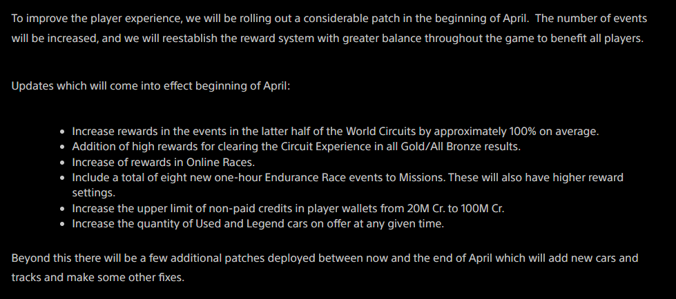 Gran Turismo 7 akhirnya naikkan jumlah reward balapnya