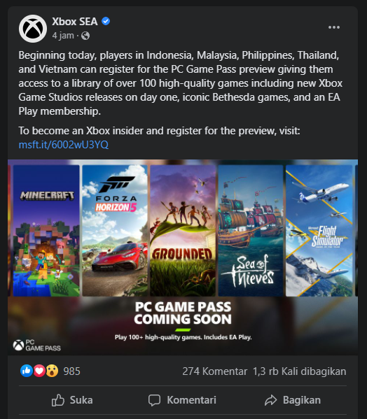 PC Game Pass Akhirnya Resmi Masuk ke Indonesia