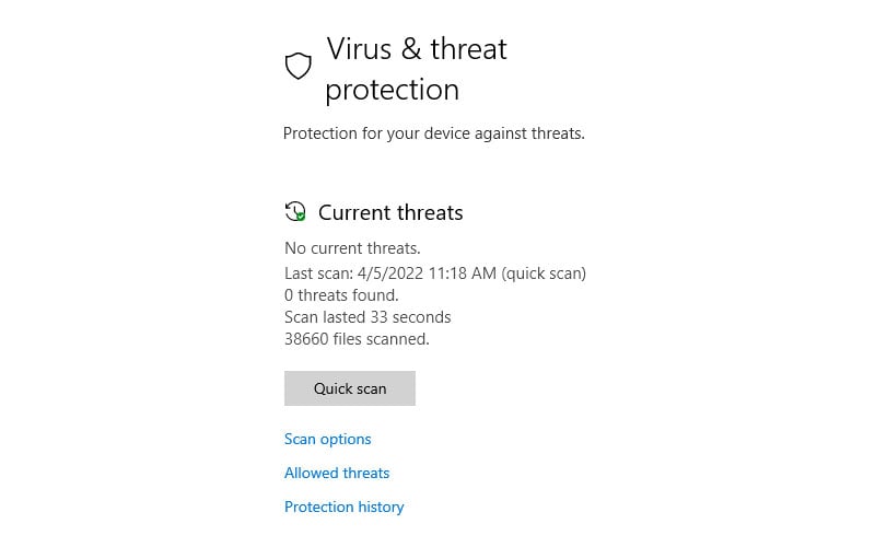 Ilustrasi Antivirus Bawaan Windows