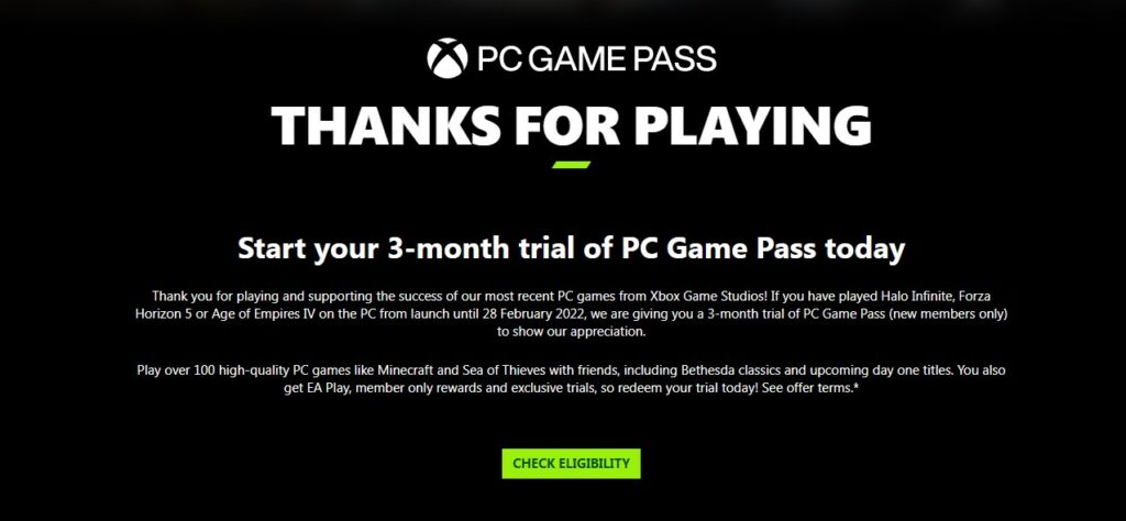 PC Game Pass Gratis