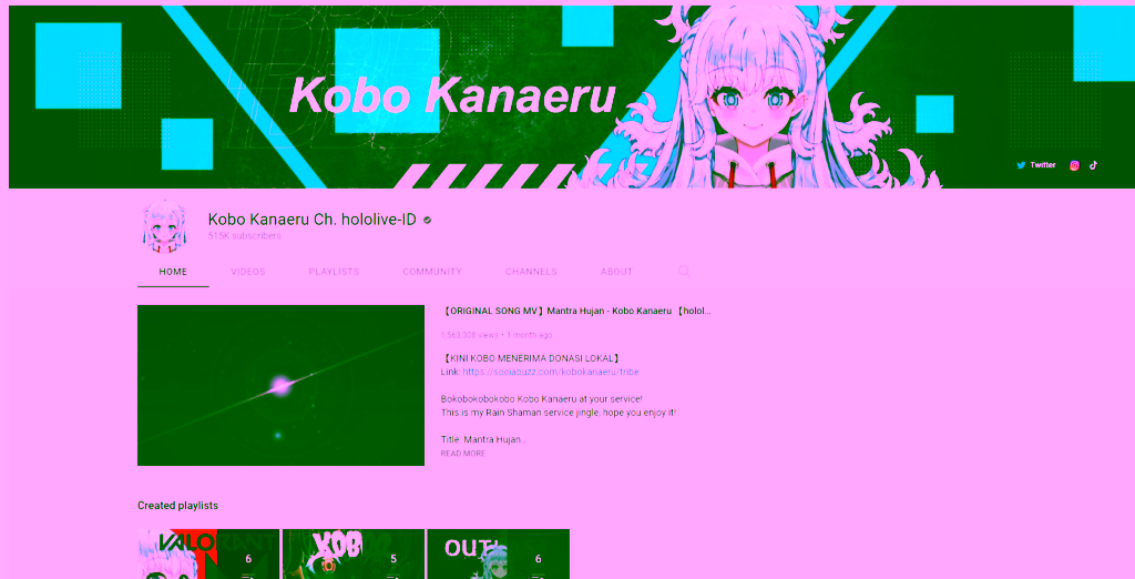 Asal Lo Tau Ya Dek, Channel Youtube Virtual Youtuber Kobo Kanaeru Sudah Mencapai 500 Ribu Subscriber 3 Virtual Youtuber Kobo Kanaeru