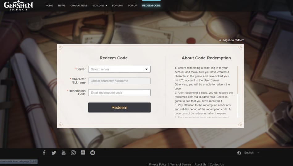 Cara Klaim Kode Redeem Genshin Impact