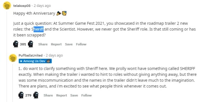 Role Sheriff Among Us