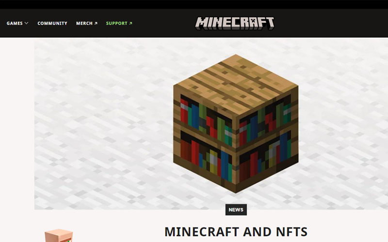 Announcement Dari Minecraft Nft