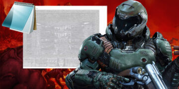 Game Doom di Notepad