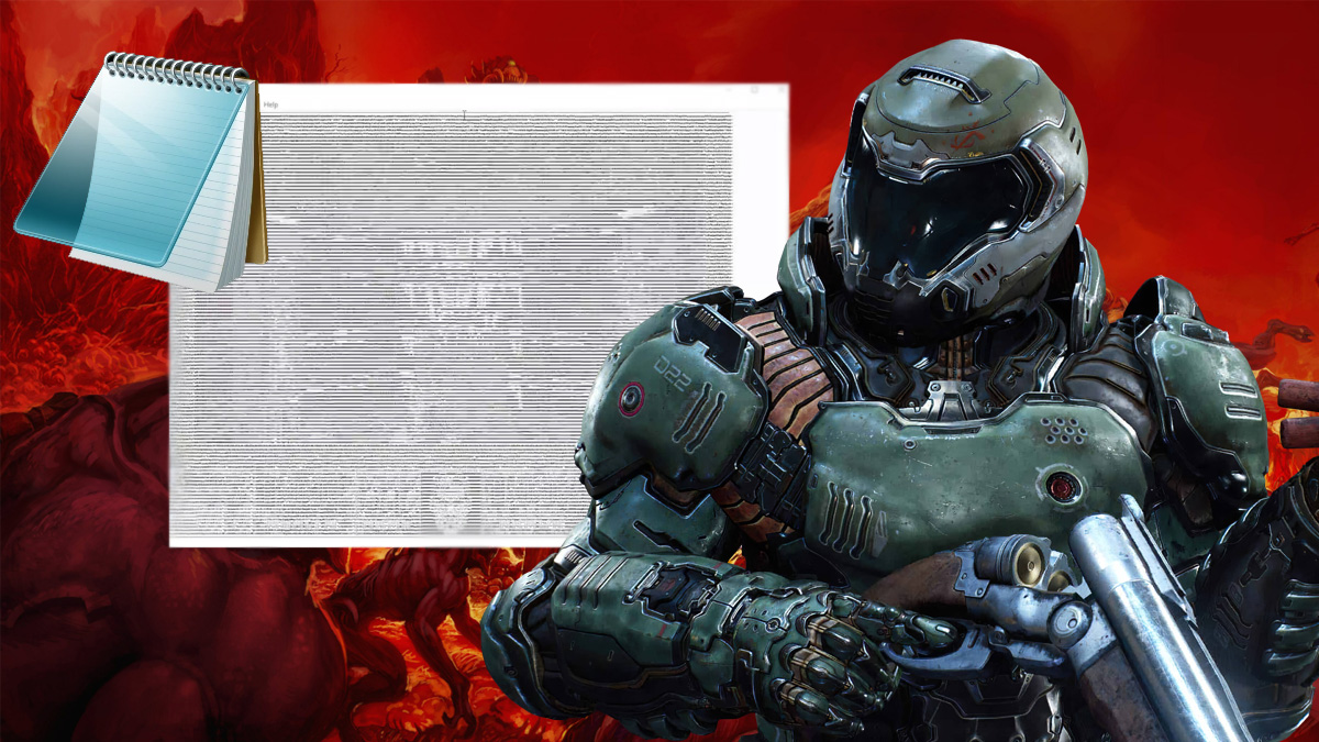Main Game Doom di Notepad? Tentu Saja Bisa!