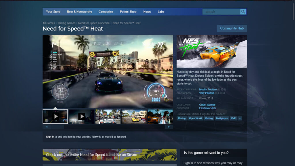 Need For Speed Heat Steam
