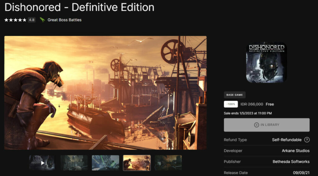 Dishonored Definitive Edition Gratis