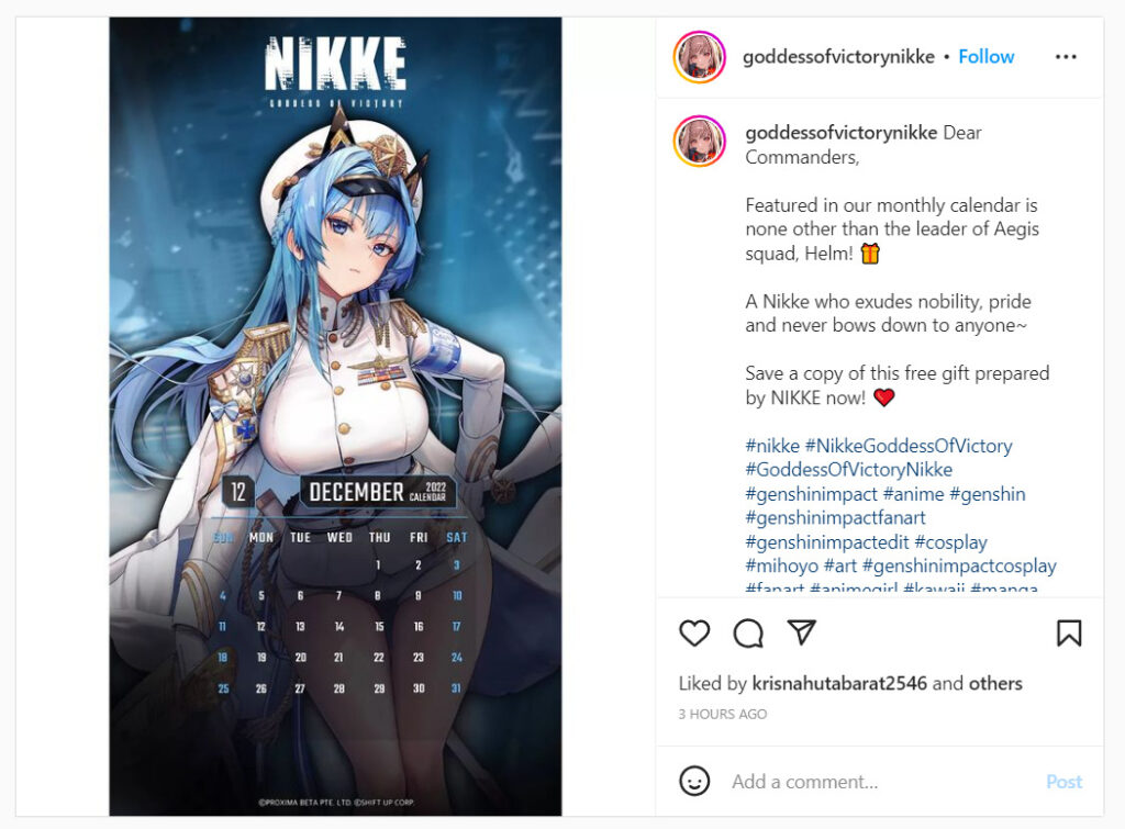 Instagram Goddess of Victory NIKKE