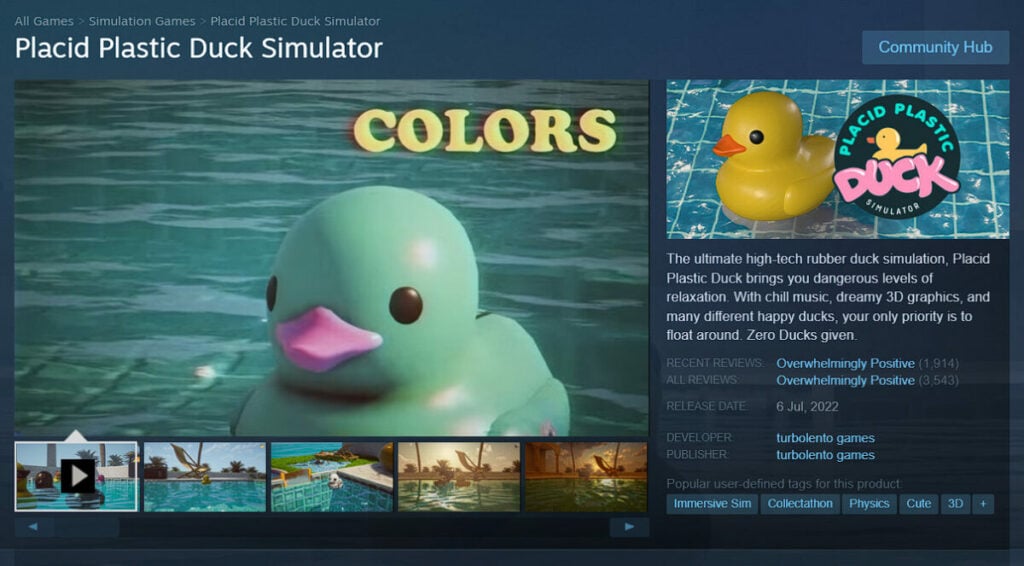 Placid duck simulator