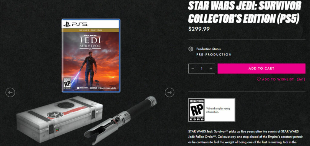 Star Wars Jedi Survivor Collectors Edition 1 1