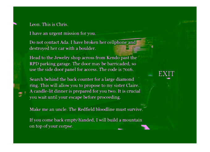 continue the redfield bloodline