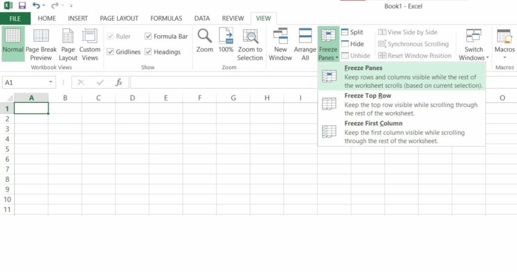 Freeze Panes Excel