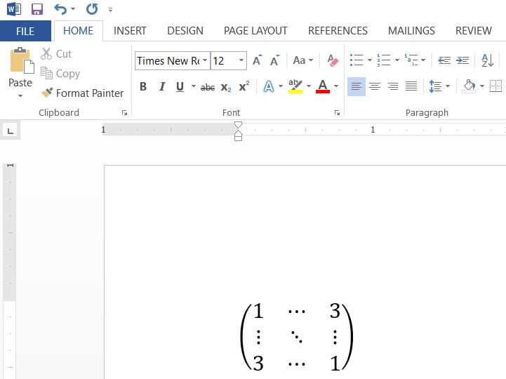 Rumus Matrix Di Word