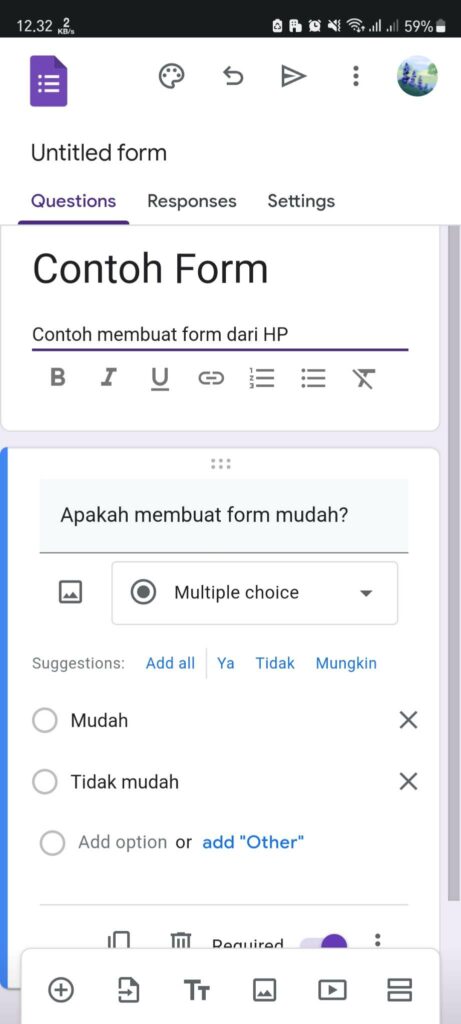 cara buat google fom