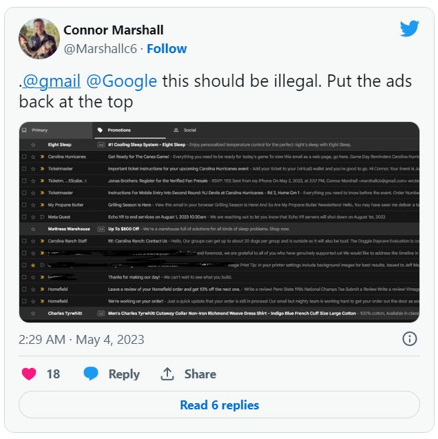 Connor Marshall Google Gmail Iklan