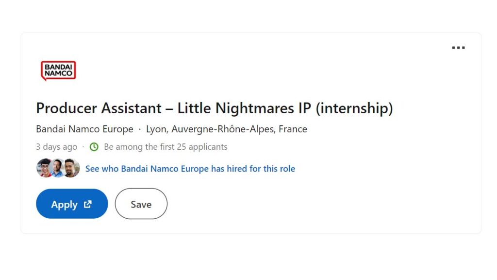 Lowongan Producer Assistant Game Little Nightmares 3