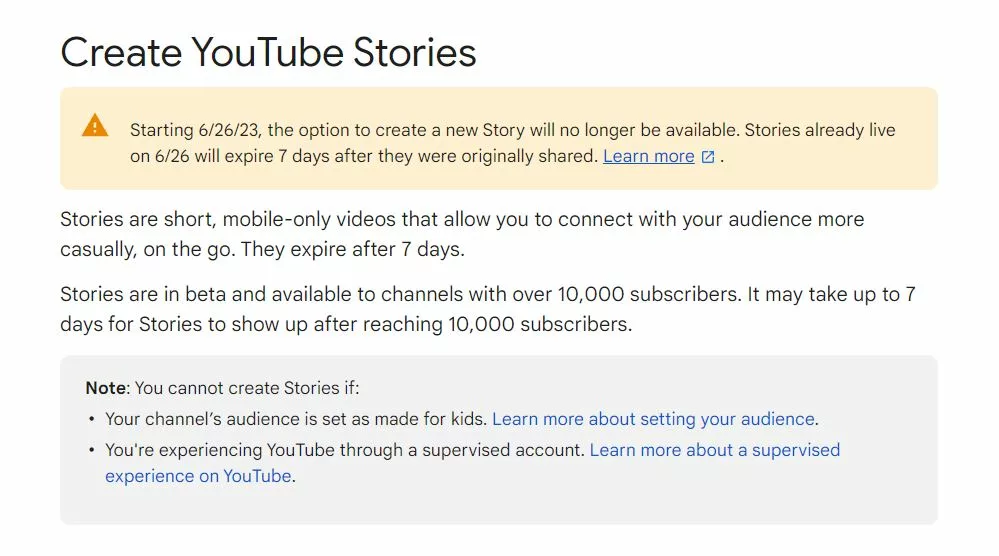 Youtube Stories Akan Ditutup
