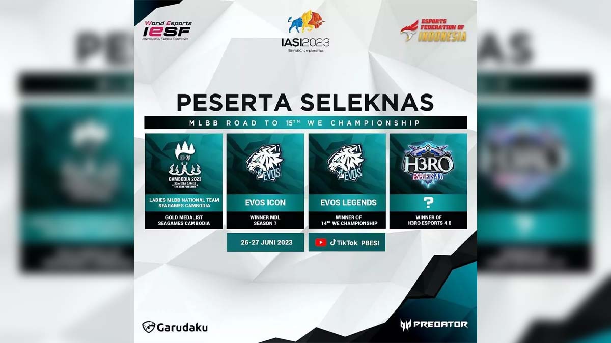 Inilah 4 Tim Seleknas IESF 2023 Untuk Game Mobile Legends!