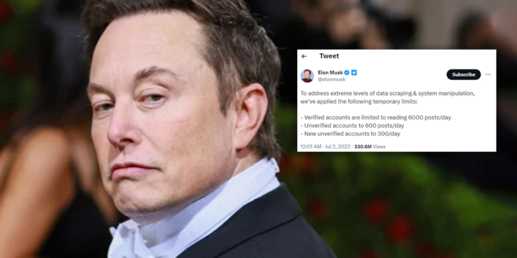 Elon Musk Batasi Jumlah Akses Twitter