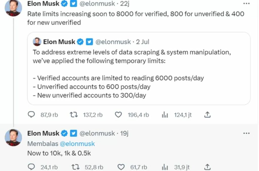 Elon Musk Membatasi Cuitan