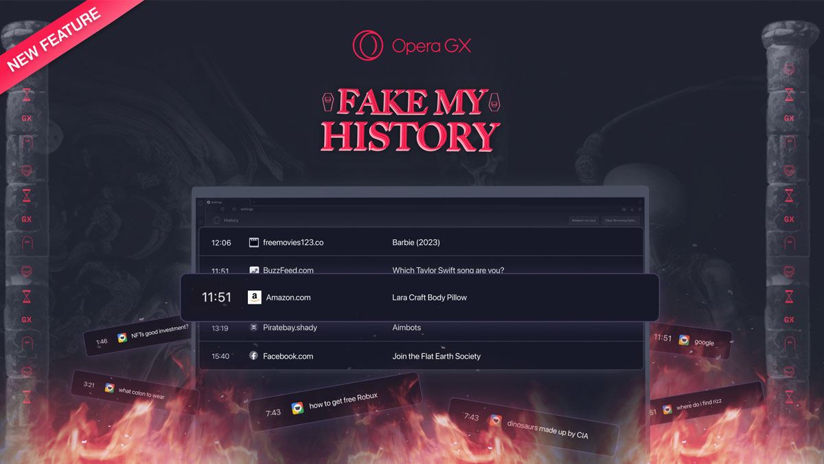 Opera GX Hadirkan Fitur Fake My History demi Menjaga Privasi