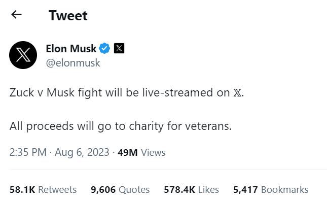 Cuitan Elon Musk Duel Terbaru Agustus 2023