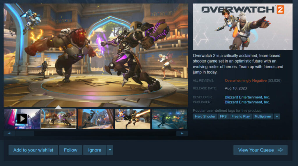 Overwatch 2 Langsung Jadi Game Steam dengan Review Terburuk