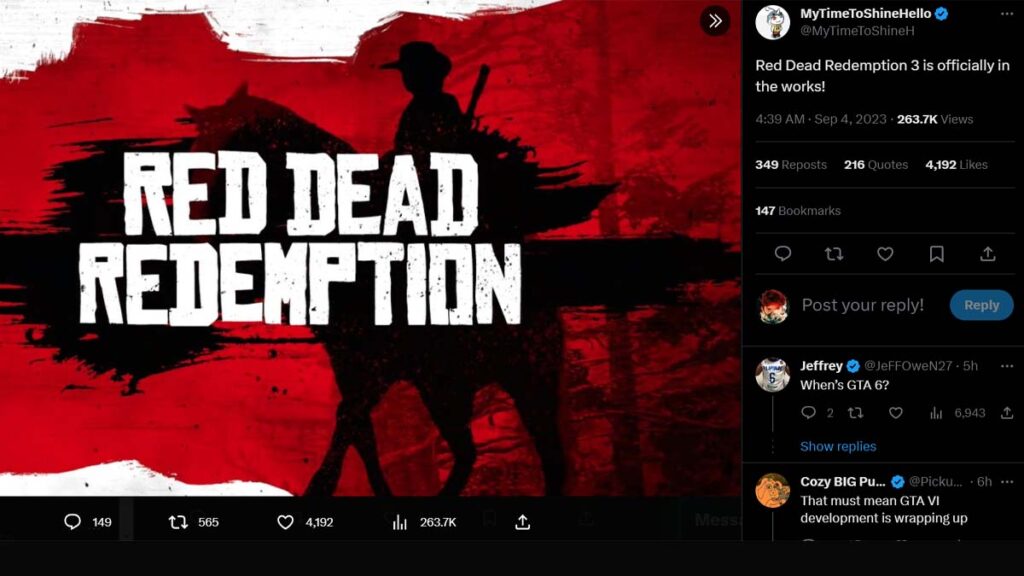 Asal Rumor Game Red Dead Redemption 3 Dari Twitter