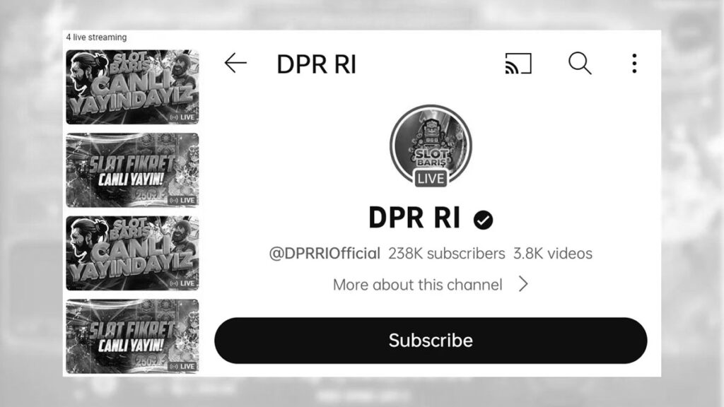 Channel Youtube DPR RI