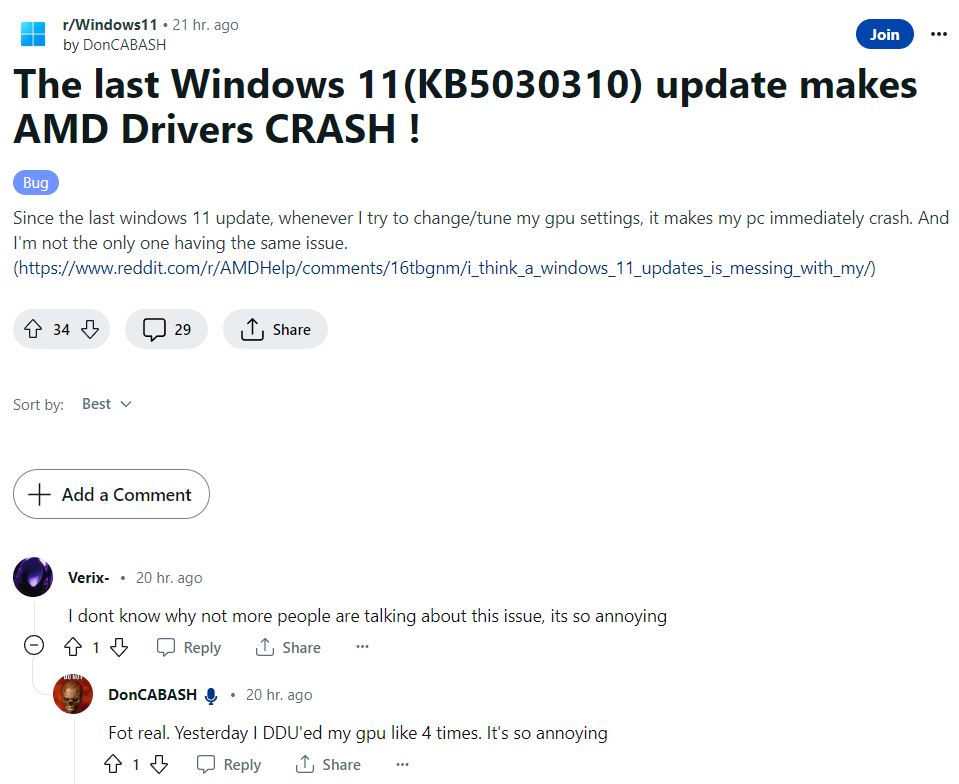 Driver Amd Crash Windows 11 Moment 4