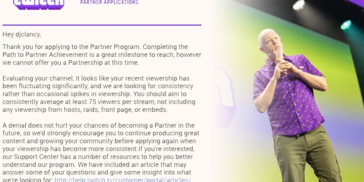 Twitch Partner Program Ditolak