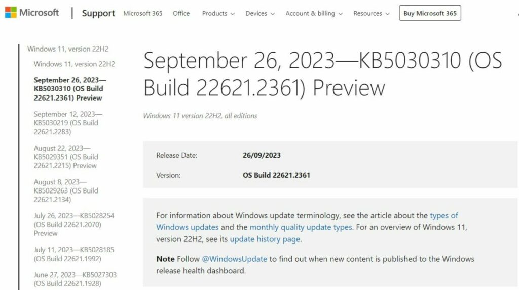 Update Windows 11 Kb5030310 Microsoft