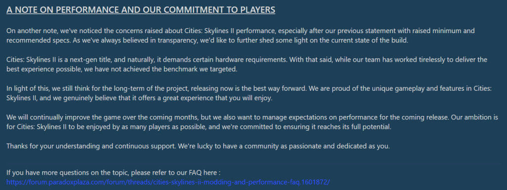 developer cities skylines 2 peringatkan pemain