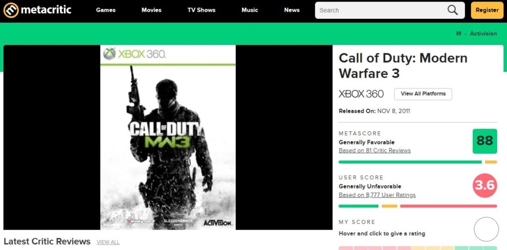 Review Bomb Call Of Duty Modern Warfare 3