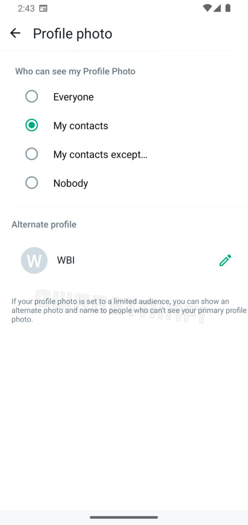 whatsapp alternate profile
