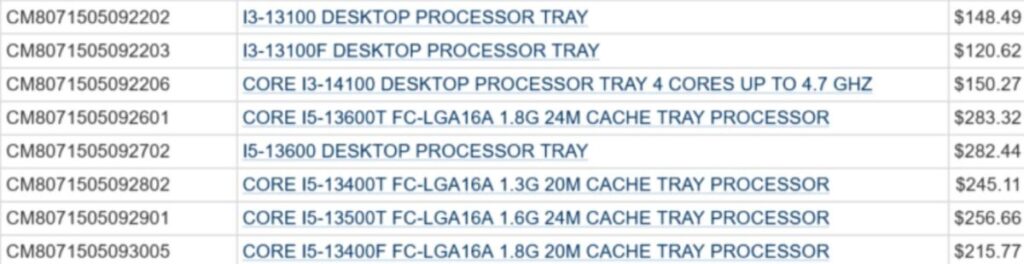 Bocoran Prosesor I3 14100