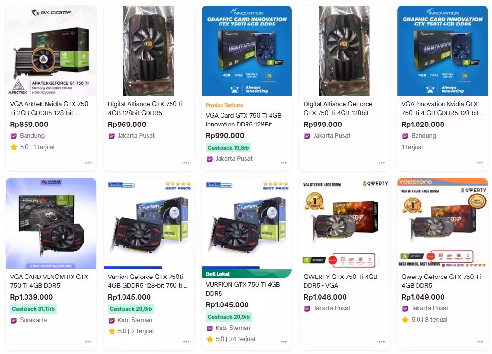 Harga Gtx 750 Ti Di Pasaran