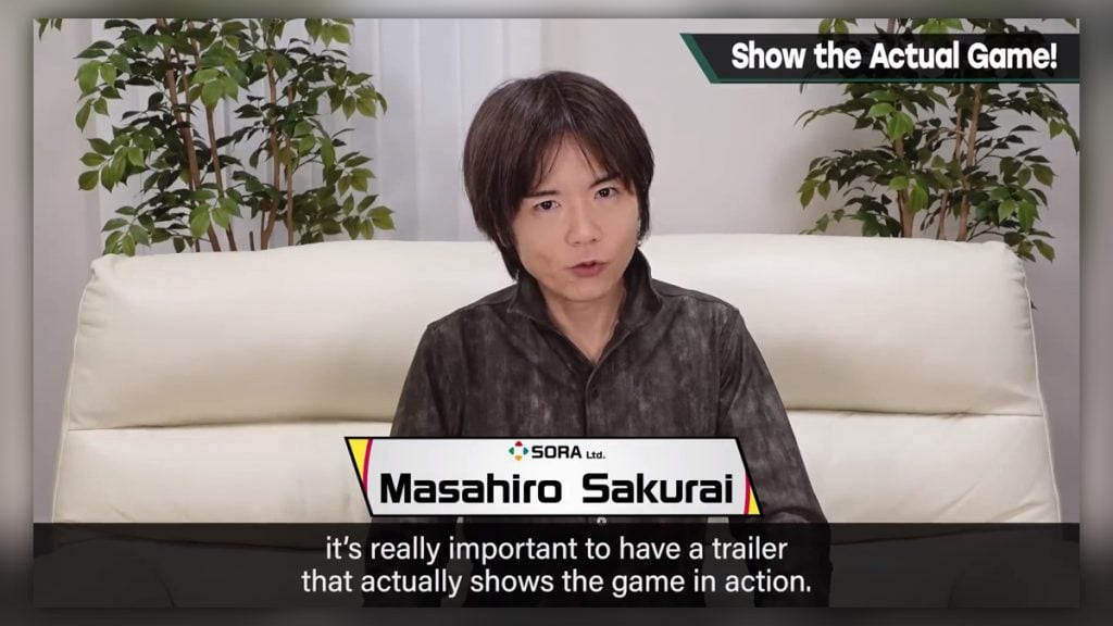 Masahiro Sakurai Trailer Video Game