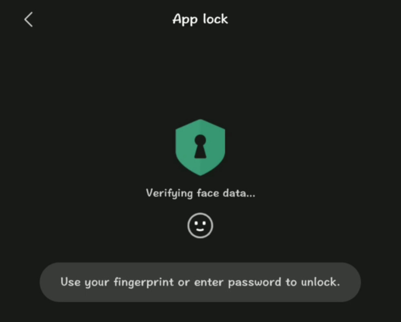 Xiaomi App Face Unlock