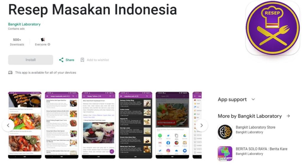 Aplikasi Resep Makanan Indonesia