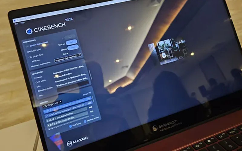 Hasil Cinebench Qualcomm Snapdragon X Elite