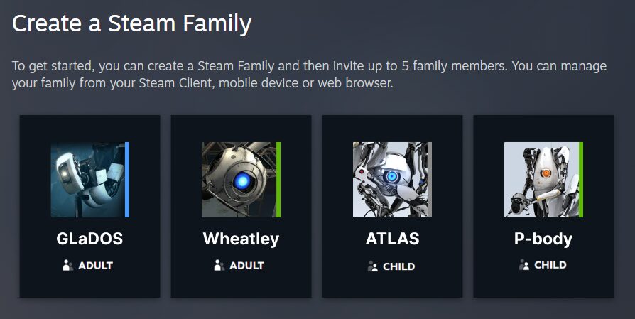 steam families