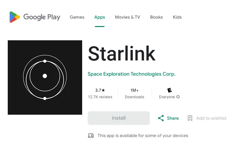 Aplikasi Starlink Google Play