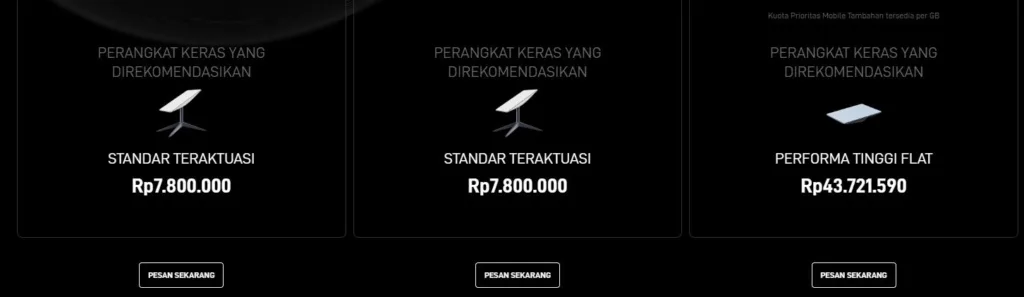 Harga Perangkat Keras Starlink