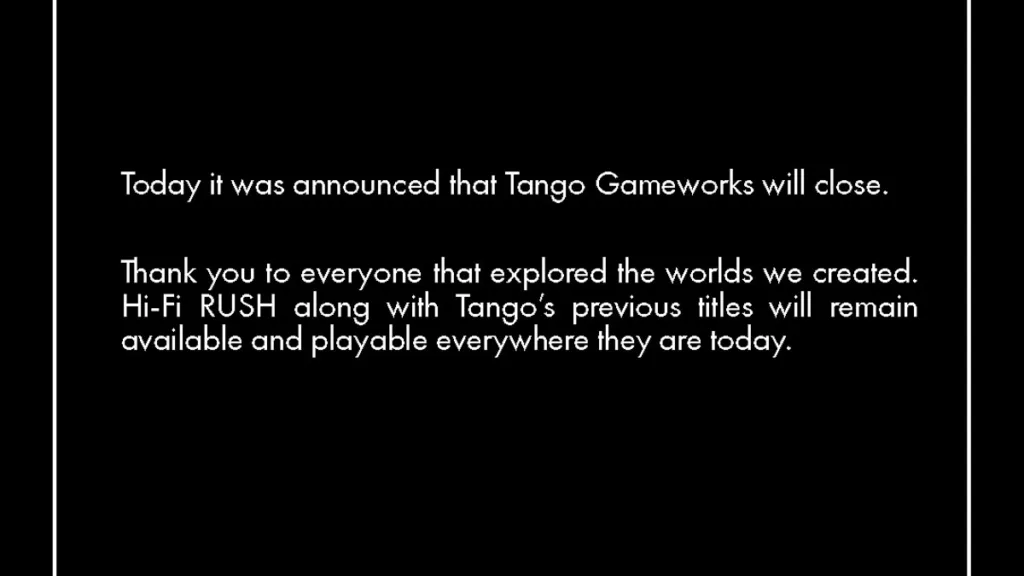 Pesan Dari Tango Gameworks